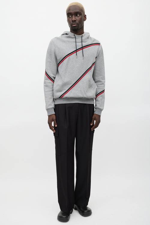 Dior Grey 
Multicolour Striped Hoodie