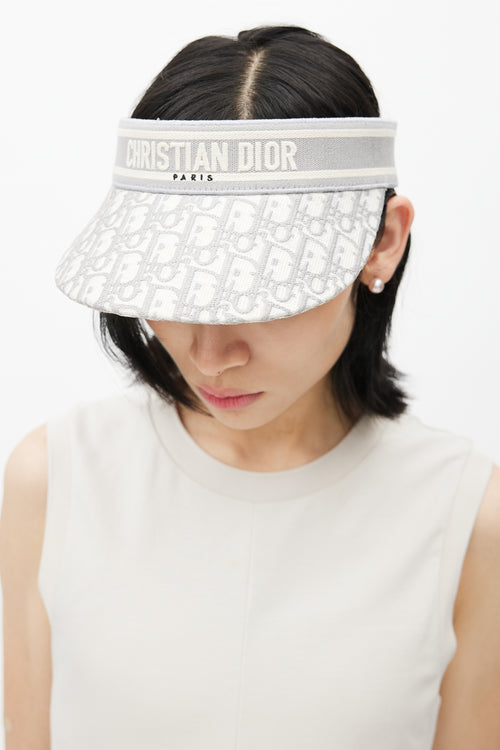 Dior Grey 
White D-Smash Oblique Visor