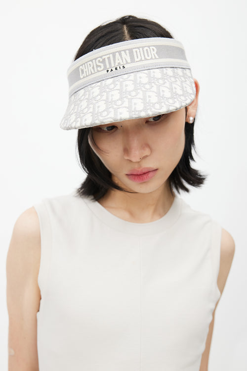 Dior Grey 
White D-Smash Oblique Visor