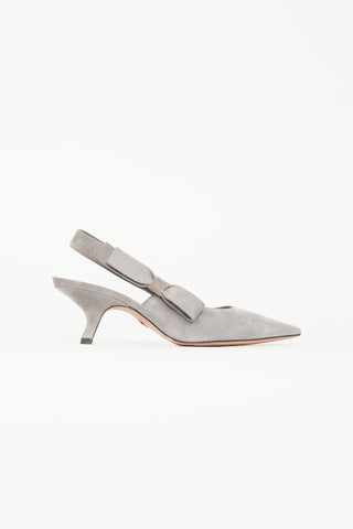 Dior Grey Suede Slingback Heel