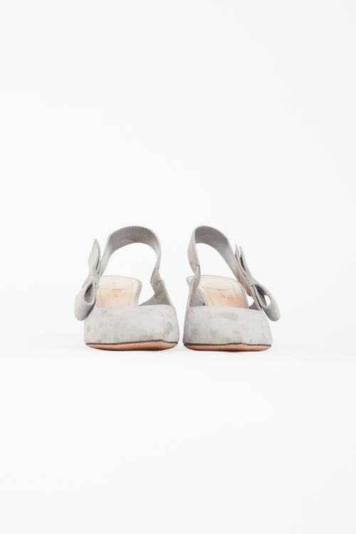 Dior Grey Suede Slingback Heel