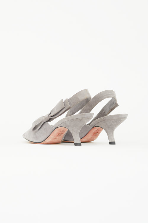 Dior Grey Suede Slingback Heel