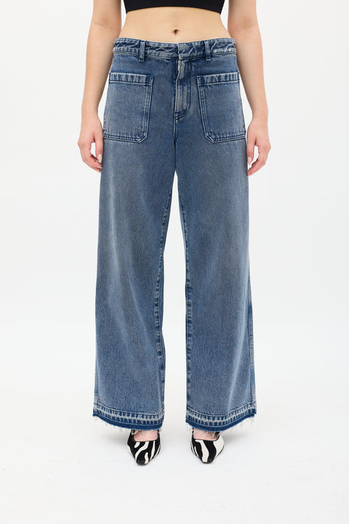 Dior Medium Stone Wash Wide Leg  Jeans