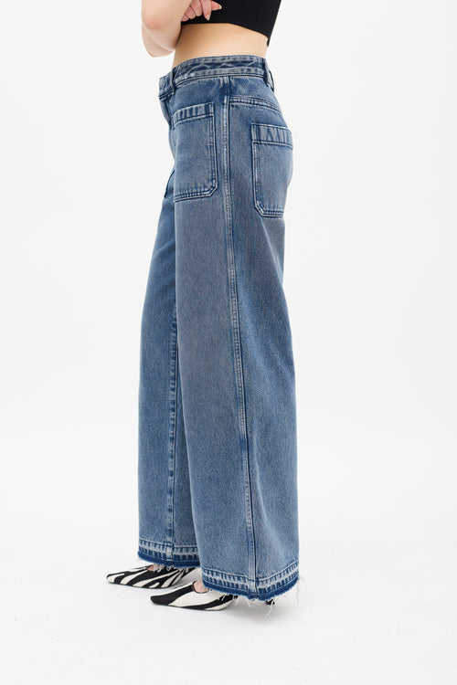 Dior Medium Stone Wash Wide Leg  Jeans