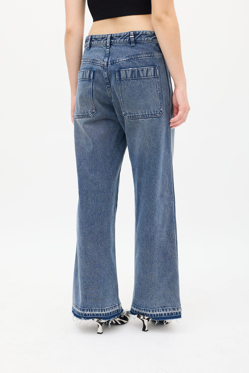 Dior Medium Stone Wash Wide Leg  Jeans