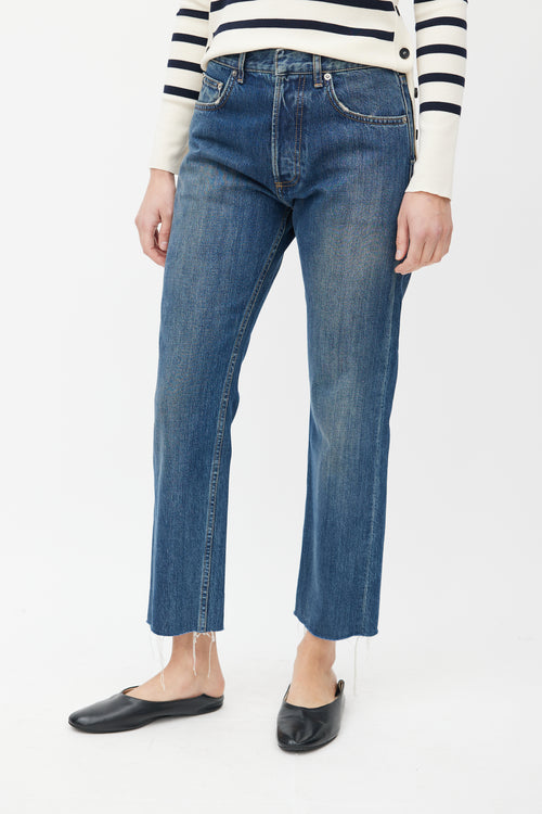 Dior Mid Wash Raw Hem Jeans