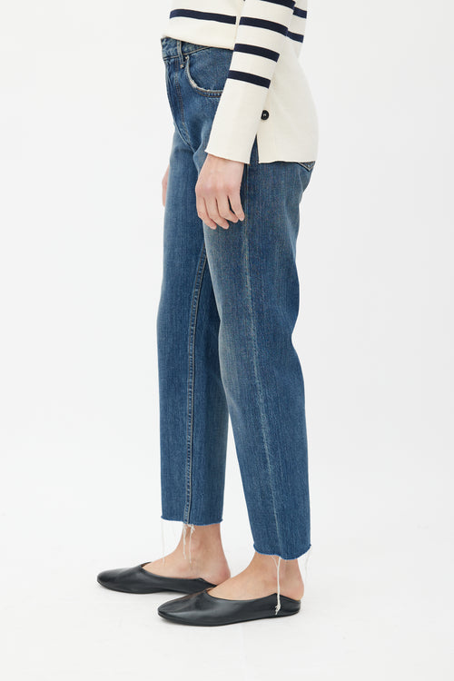 Dior Mid Wash Raw Hem Jeans