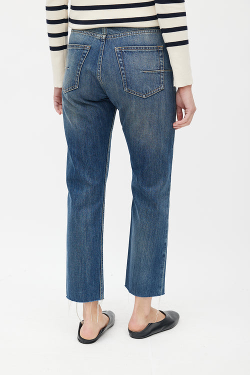 Dior Mid Wash Raw Hem Jeans