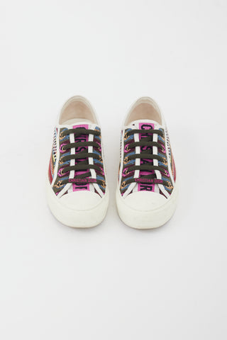 Dior Burgundy Multi Patterned Low Sneaker