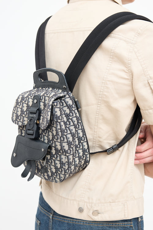 Dior Navy 
Grey Oblique Gallop Backpack