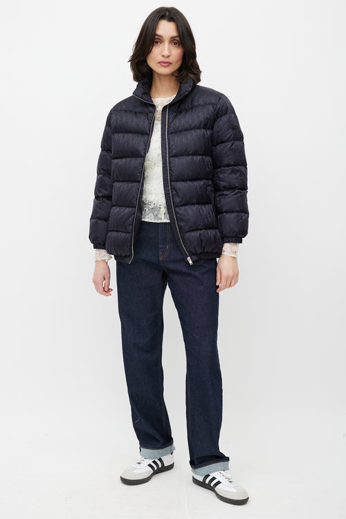 Dior Navy Oblique Monogram Down Puffer