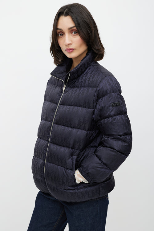 Dior Navy Oblique Monogram Down Puffer