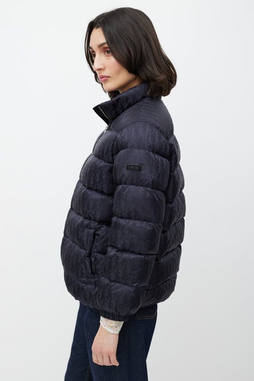 Dior Navy Oblique Monogram Down Puffer