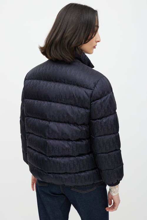 Dior Navy Oblique Monogram Down Puffer