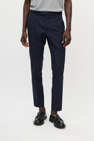 Dior Navy Wool 
Blue Pocket Detail Trouser