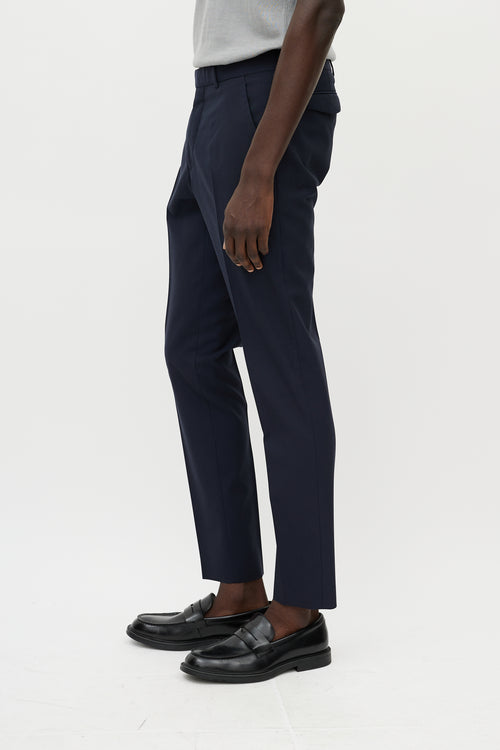 Dior Navy Wool 
Blue Pocket Detail Trouser