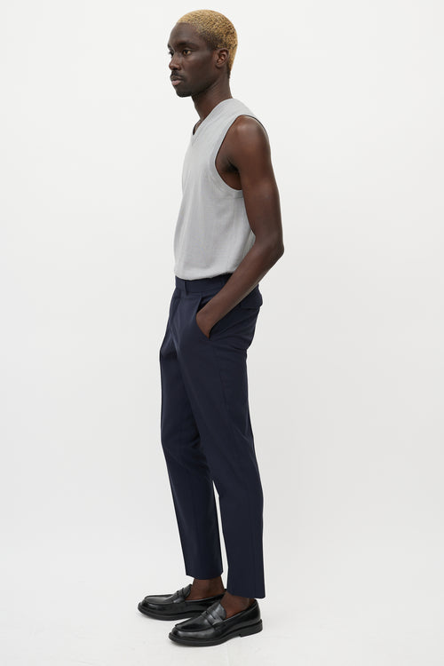 Dior Navy Wool 
Blue Pocket Detail Trouser