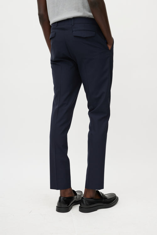 Dior Navy Wool 
Blue Pocket Detail Trouser