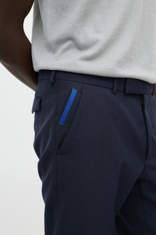 Dior Navy Wool 
Blue Pocket Detail Trouser