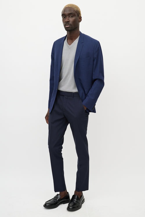 Dior Navy Wool 
Blue Pocket Detail Trouser