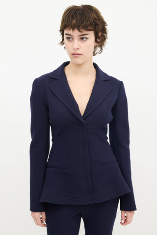 Dior Navy Wool 
Nylon Flared Waist Suit