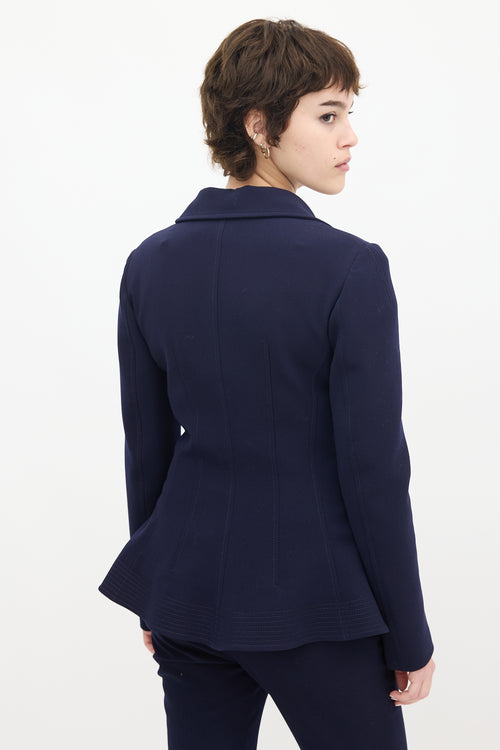 Dior Navy Wool 
Nylon Flared Waist Suit