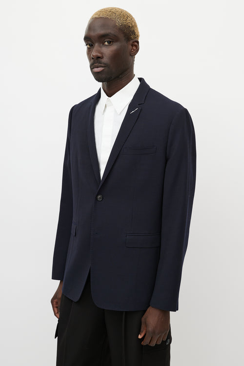 Dior Navy Wool 
White Stitch Blazer