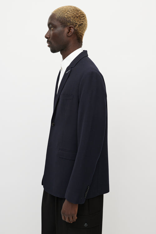 Dior Navy Wool 
White Stitch Blazer