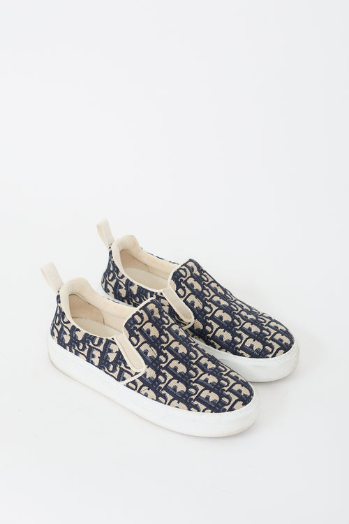 Dior Navy 
Cream Canvas Oblique Monogram Solar Sneaker