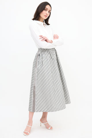 Dior Oblique Jacquard Midi Skirt