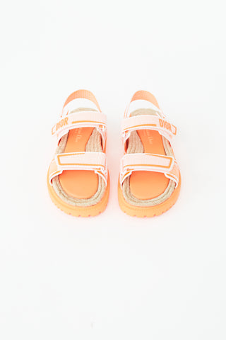 Dior Orange Dioract Espadrille Sandal