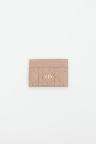 Dior Pink Cannage Leather Caro Freesia Cardholder