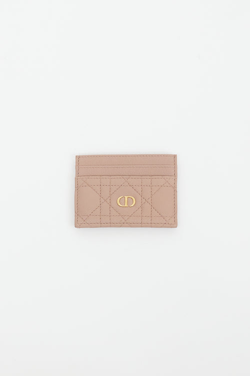 Dior Pink Cannage Leather Caro Freesia Cardholder