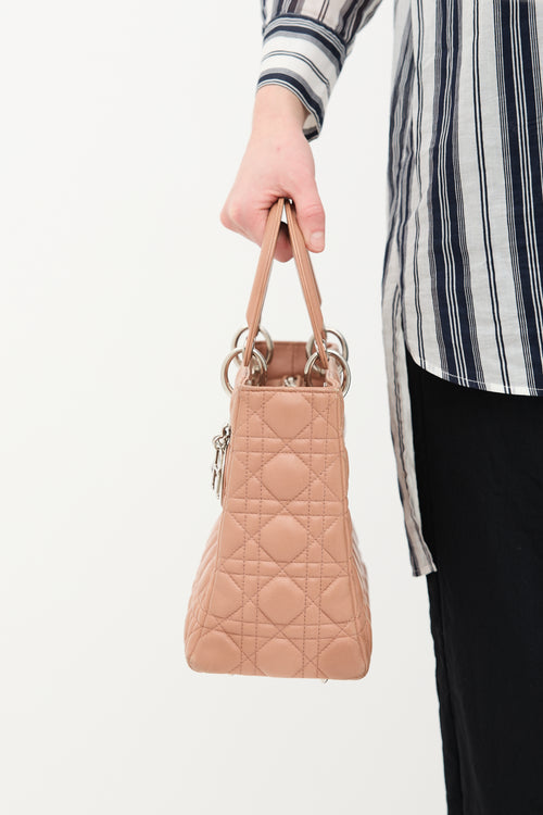 Dior 2012 Pink Quilted Leather Medium Lady Dior Bag