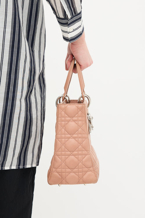 Dior 2012 Pink Quilted Leather Medium Lady Dior Bag