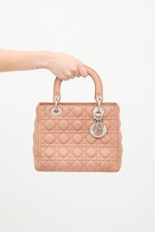 Dior 2012 Pink Quilted Leather Medium Lady Dior Bag