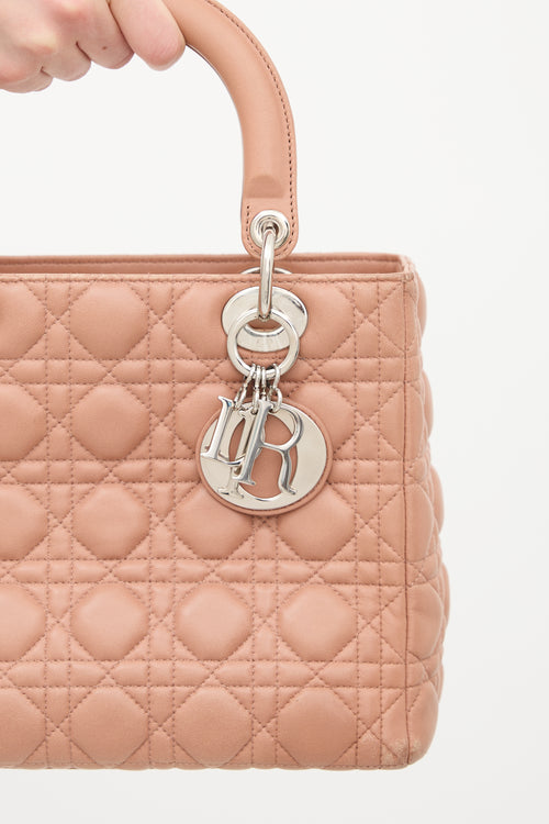 Dior 2012 Pink Quilted Leather Medium Lady Dior Bag