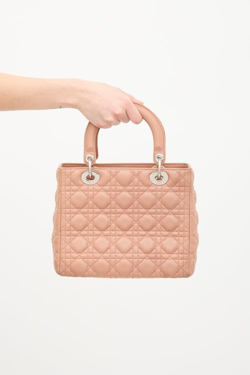 Dior 2012 Pink Quilted Leather Medium Lady Dior Bag