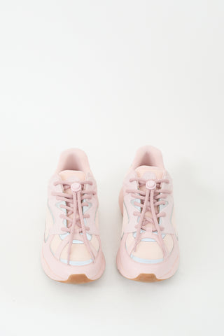 Dior Pink Leather 
Mesh Cannage B24 Sneaker