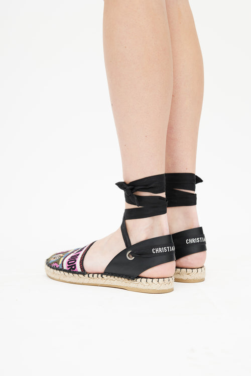 Dior Pink 
Multicolour Woven Logo Epsadrille