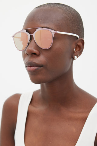 Dior Pink 
White Rounded Reflected M2Q0J Sunglasses