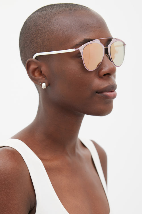 Dior Pink 
White Rounded Reflected M2Q0J Sunglasses