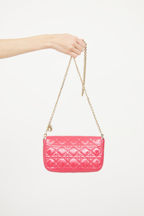 Dior Pink Patent Cannage New Lock Bag