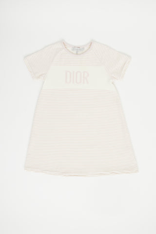 Dior Pink 
Cream Velvet Stripe Dress