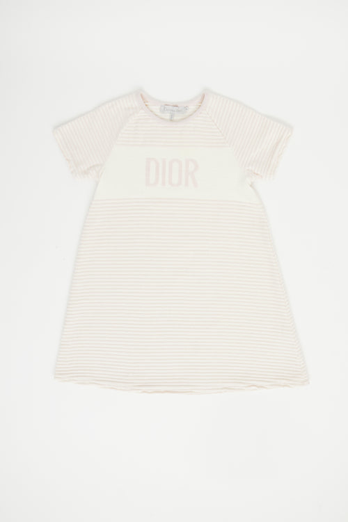 Dior Pink 
Cream Velvet Stripe Dress