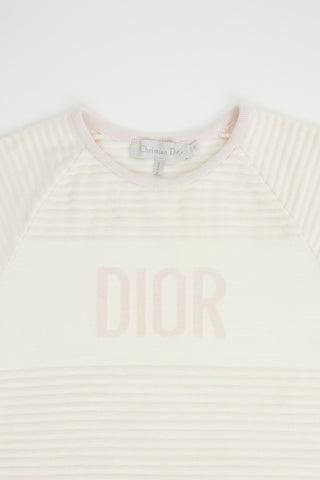 Dior Pink 
Cream Velvet Stripe Dress