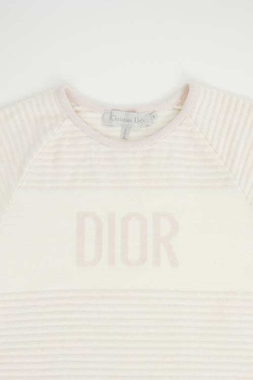 Dior Pink 
Cream Velvet Stripe Dress