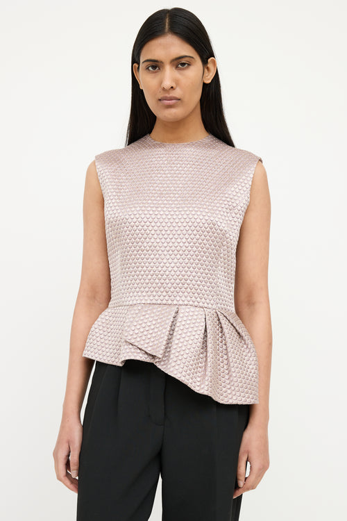 Dior Purple Pleated Peplum Top