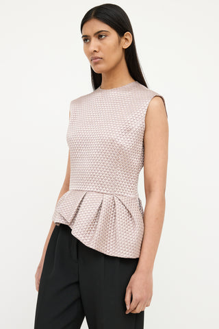 Dior Purple Pleated Peplum Top