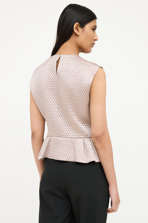 Dior Purple Pleated Peplum Top